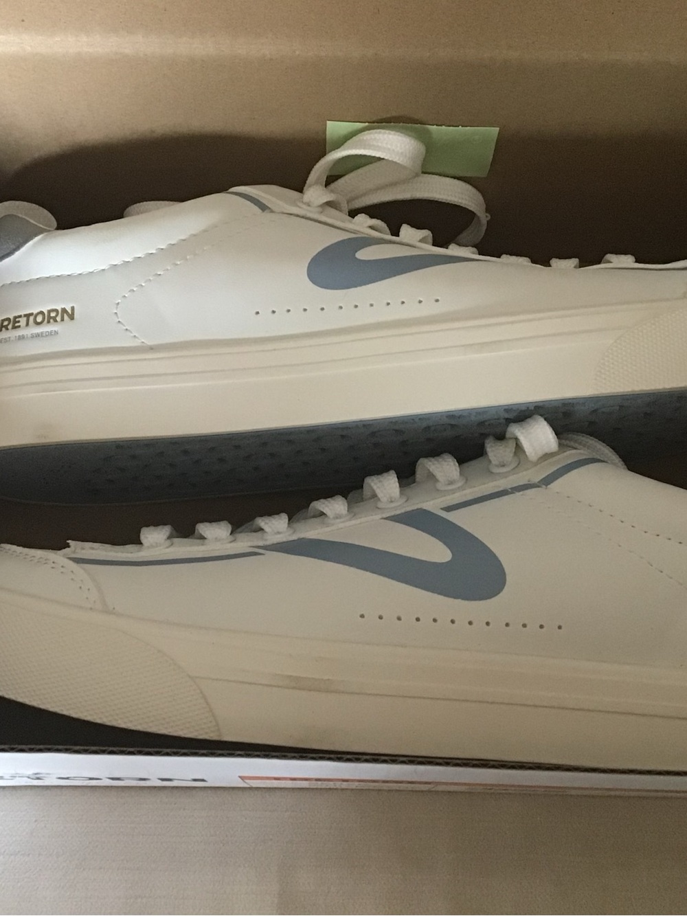 Tretorn White and Light Blue Low-Top Sneakers - Picture 9 of 9